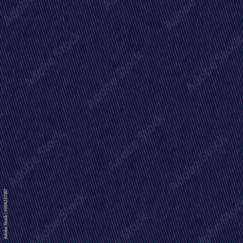 Raw Blue Faux Denim Texture Background. Dark Plain Indigo Chambray Seamless Pattern. Close Up Textile Weave for Classic Work WearJeans Fabric Effect. Dyed Men Fashion Apparel. Vector EPS10 Repeat Tile