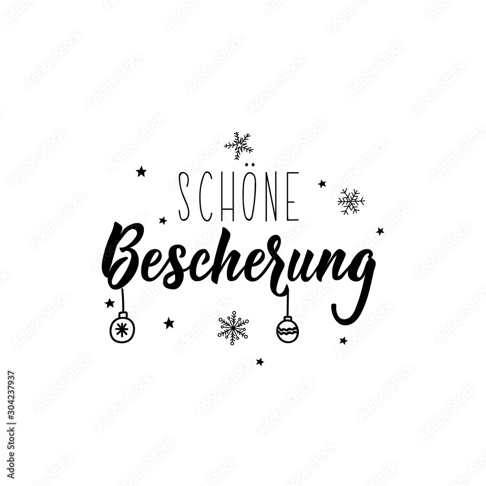 German text: Merry Christmas. Lettering. Banner. calligraphy vector illustration.