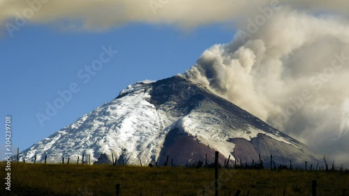 Cotopaxi volcano eruption, ecuador 