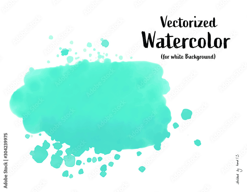 handgemalte, vektorisierte Watercolor Aquarelle Splash, Wasserfarbe Aquarellspritzer