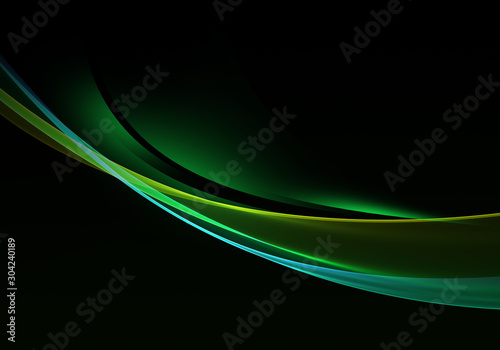 Fototapeta Naklejka Na Ścianę i Meble -  Abstract background waves. Black and green abstract background for business card or wallpaper