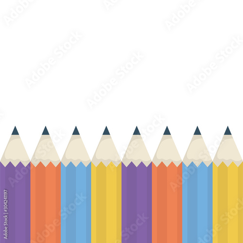 pencils colors supplies isolated icon