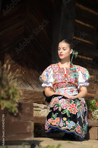 Slovak folklore. Slovak woman.