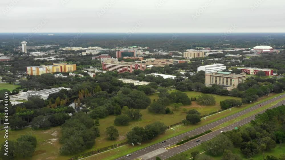 Aerial video University of South Florida Tampa campus