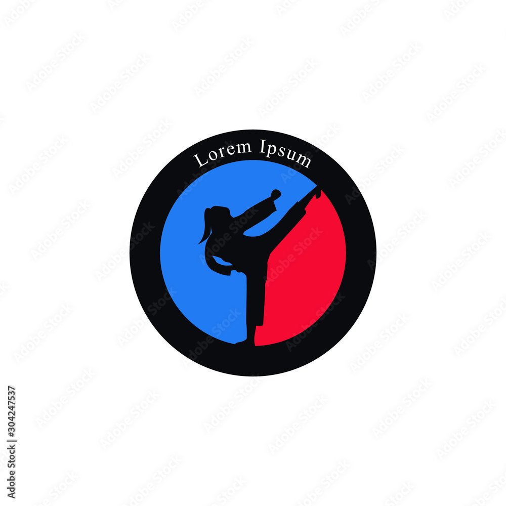 Taekwondo Logo Design Template. Martial arts Vector Illustration Taekwondo Logo Design Template. Martial arts Vector Illustration