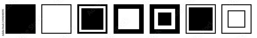 Square Icon Black | Squares | Foursquare Symbol | Frame Logo | Button Sign | Isolated | Variations Square Icon Black | Squares | Foursquare Symbol | Frame Logo | Button Sign | Isolated | Variations