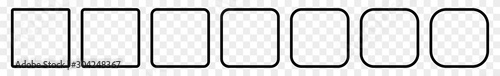 Square Icon Black | Round Squares | Foursquare Symbol | Frame Logo | Button Sign | Isolated Transparent | Variations photo