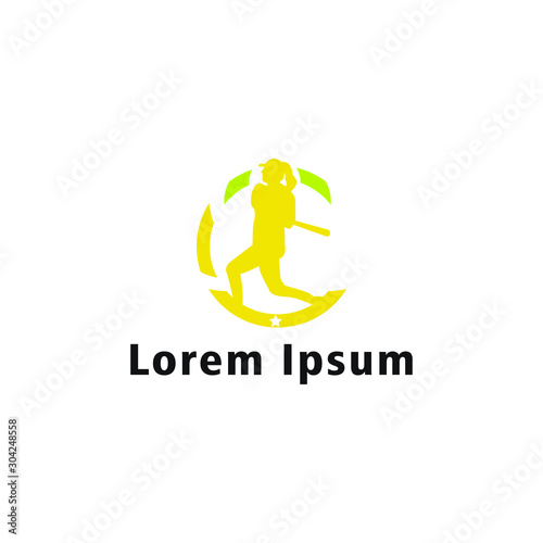 Softbal logo / emblem template. Vector softbal league logo with ball. Sport badge for tournament championship or league.