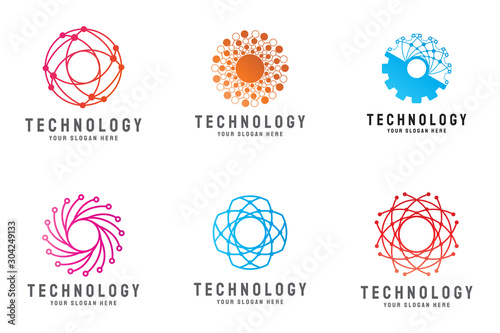 future technology icon with circuit board connection concept