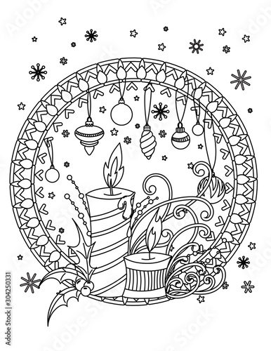 Christmas coloring page photo