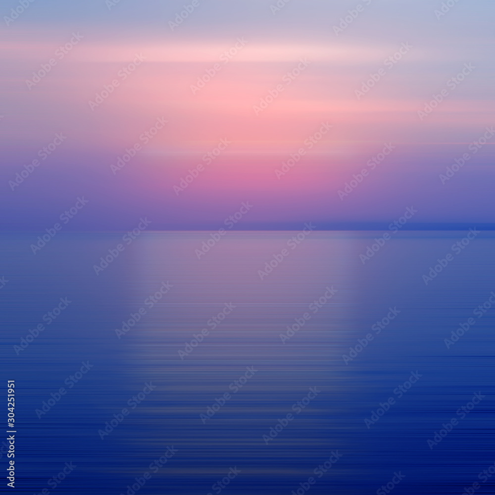 Abstract purple background motion blur sunset on the sea