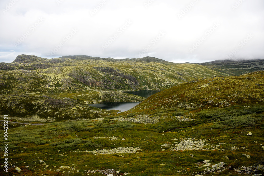 Lake and Rocky Hills Seen from Mt. Gausta (Gaustatoppen), Norway Lake and Rocky Hills Seen from Mt. Gausta (Gaustatoppen), Norway
