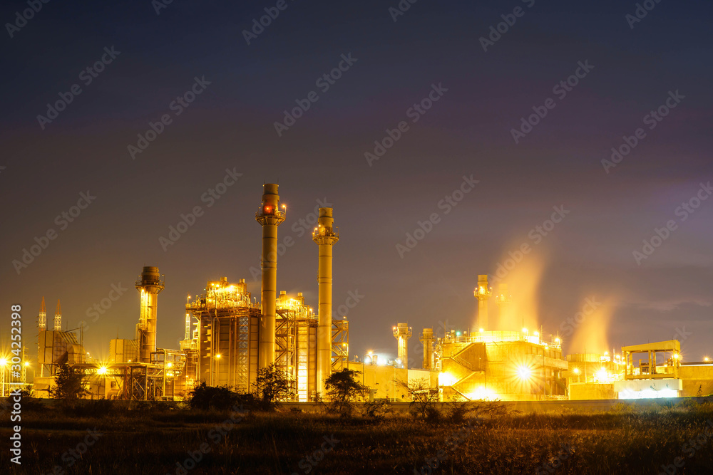 oil terminal is industrial facility for storage of oil and petrochemical. oil manufacturing products ready for transport and business transportation. power electric plant.