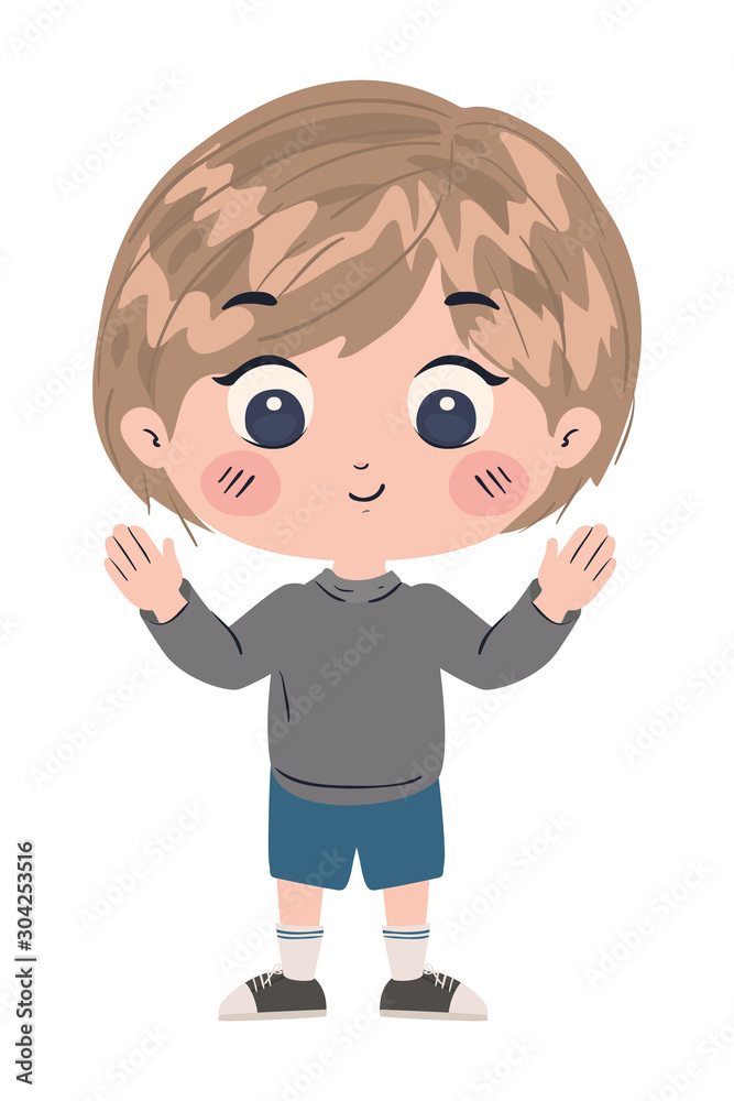 Isolated boy cartoon vector design