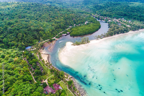Photos Aerial view mangrove forest river with sea bay nature environment