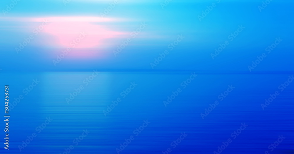 Abstract background motion blur sunset on the sea