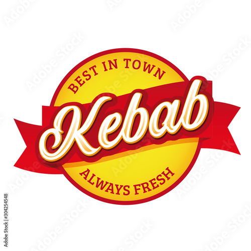 Kebab vintage sign label lettering