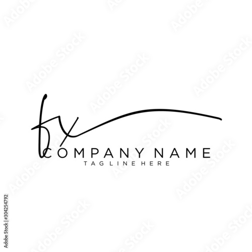 Initial letter FX Signature handwriting Logo Vector	 photo