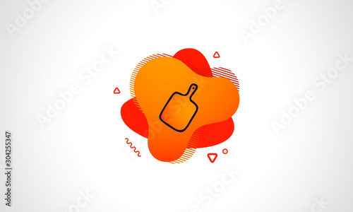 cutting board icon isolated on white background. Restaurant and Kitchen icon. Abstract banner with liquid shapes. Vector Illustration