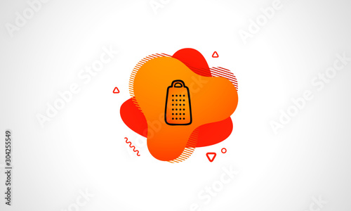 grater icon isolated on white background. Restaurant and Kitchen icon. Abstract banner with liquid shapes. Vector Illustration