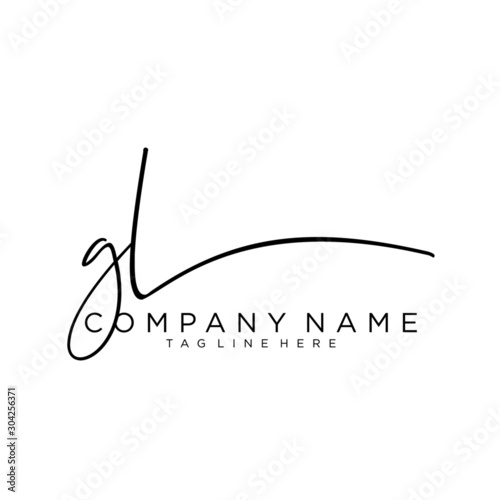 Initial letter GL Signature handwriting Logo Vector	