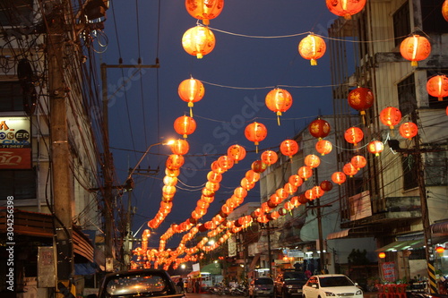 Photography Lanterns in the Chinese New Year event in Sakon Nakhon Province