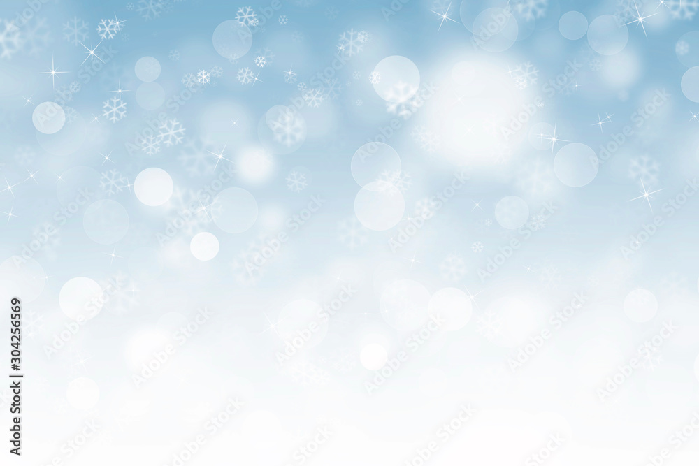 abstract winter background with snowflakes, Christmas background with heavy snowfall, snowflakes in the sky