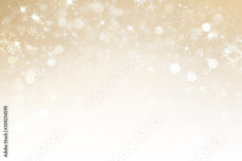 abstract christmas golden background with snowflakes