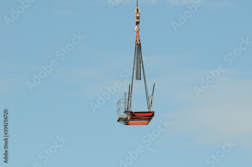 A Construction Sky Crane being removed from a new high rise multistory building site. Australia