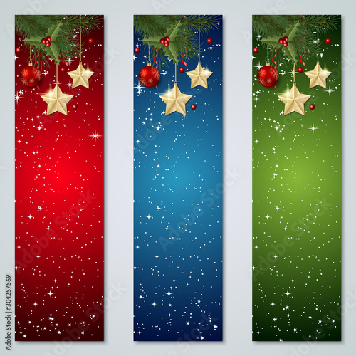 Christmas and New Year colorful luxury vector banners templates collection