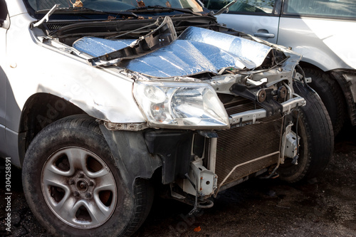 damaged partially diassembled car internal parts © chechotkin