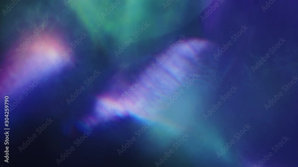 Abstract holographic overlay. Surrealistic light leaks. Good for professional project. Prores UHD.