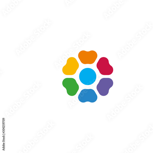 Logo Design with Colorful Circle Icon 