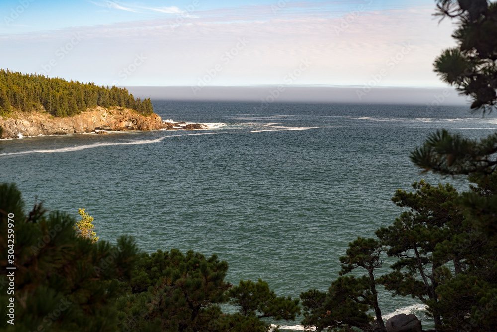 Natural landscape and seascape in Acadia National Park, Maine, USA