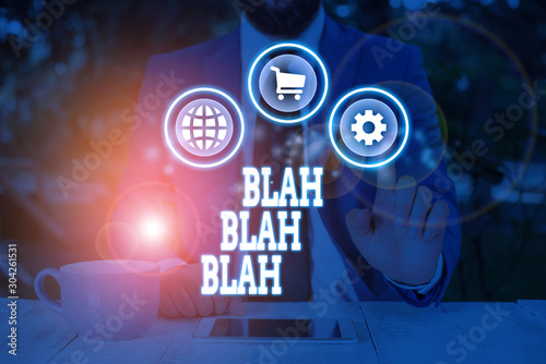 Handwriting text writing Blah Blah Blah. Conceptual photo Talking too much false information gossips nonsense speaking