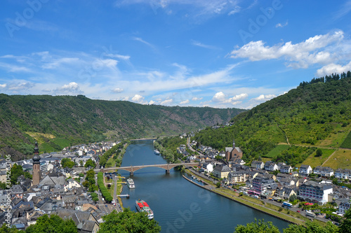 town ​​from the mountain germany rin river rhein landscape reflection photo