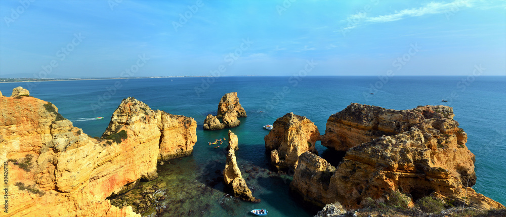 rocks on the beach in Lagos Portugal