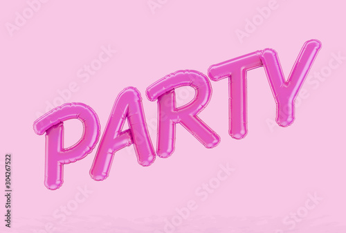 Pink PARTY balloon phrase