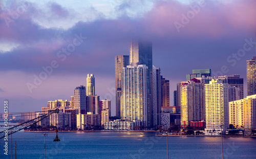 Skyline of the Miami, Florida, view from the sea port. © MISHELLA