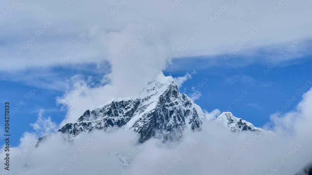 mount Ama Dablam , Khumbu valley, Sagarmatha national park, Everest area, Nepal, tracking way to mount Everest
