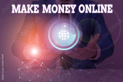 Wallpaper Mural Text sign showing Make Money Online. Business photo text Ecommerce Trading Selling over the internet Freelance Torontodigital.ca