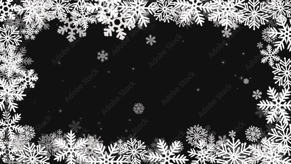 Christmas frame with snowflakes and alpha channel