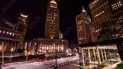 New County Supreme Court, Thurgood Marshall United States Courthouse and New York City Hall time lapse at night photo