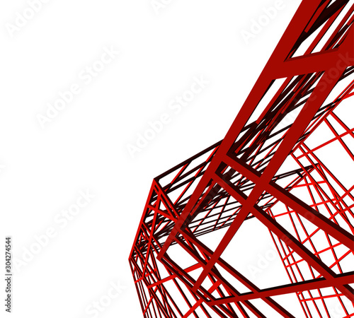 Building 3d structure. Architectural background. 