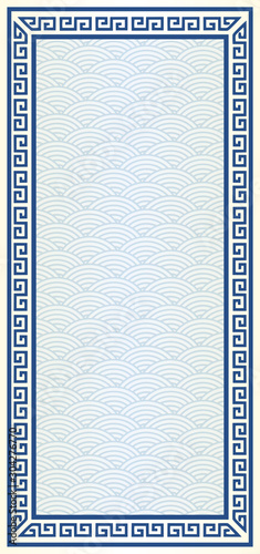 Traditional Chinese Blue Porcelain And White Jade Colors Background, The Great Wall Frame