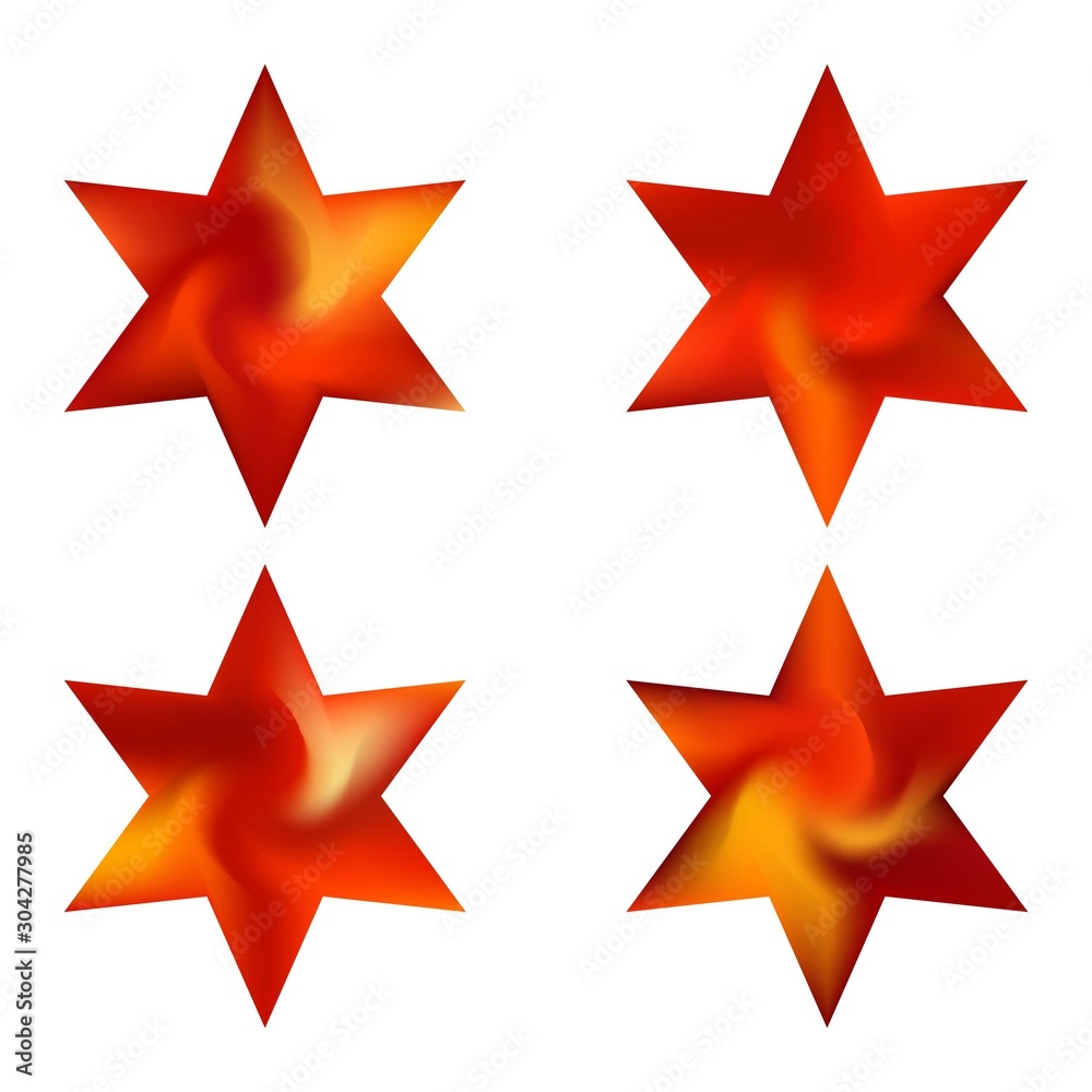 Fototapeta premium Collection of hexagram colored backgrounds.