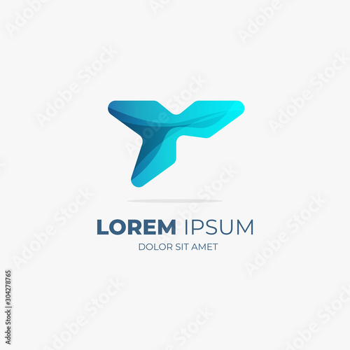 Vector abstract triangle logo design elements for company branding and redesign. Origami paper style, flat, line art gradient modern and futuristic.