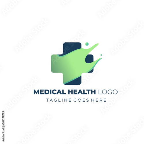 Medical health logo with modern gradient style fresh and futuristic. Adaptable for medical brand, hospital rebranding and trademark. Ready to use. Vector Illustration EPS 10