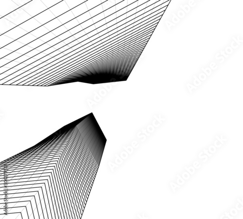 Abstract modern architecture building 3d