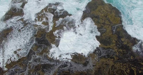 Wallpaper Mural Aerial drone shot of Thor’s Well at Cape Perpetua Oregon; this natural wonder landmark is a unique ocean sinkhole on the Oregon coast, USA Torontodigital.ca
